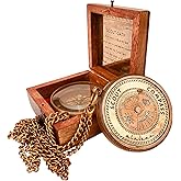 Scout Compass Gift Boys - Engraved Scout Oath Compass in wood Box Scout Always Prepared Camping Orienteering Compass, Hiking Backpacking Compass gift, 50 year calander