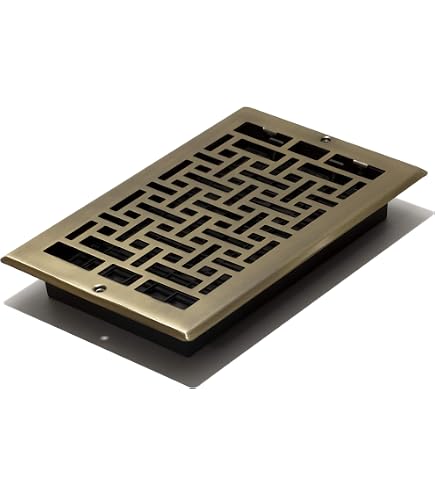 Decor Grates Bodenregister 6x10 Zoll – Helles Messing, Scroll-Design, Einfach Zu Installieren