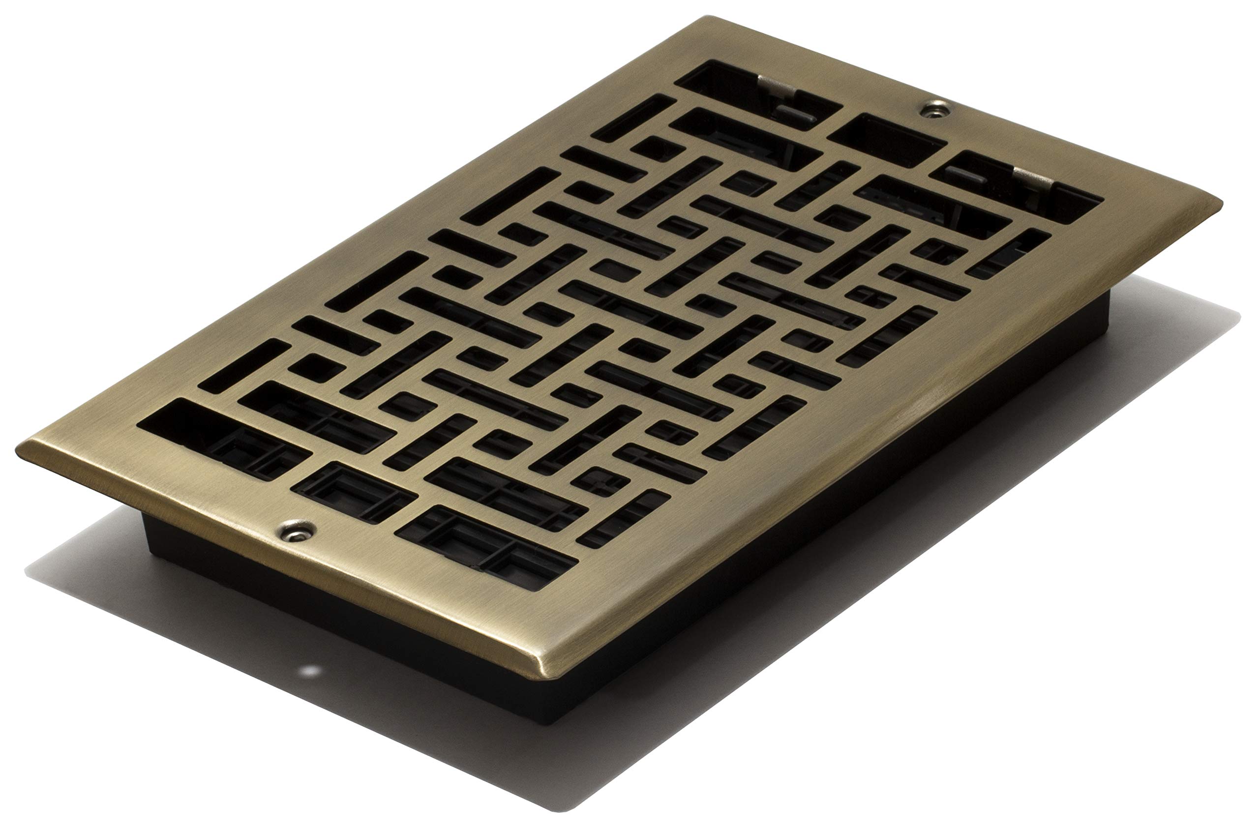 Decor Grates AJL610W-A Oriental Wall Register, Antique Brass Finish, 6x10