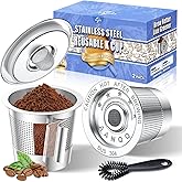 AANQQ Reusable K Cups for Keurig: Upgraded Dual-Layer Mesh Stainless Steel K Cup - Refillable Metal Coffee Pods Filter Fit Keurig 1.0 Coffee Maker - Richer Coffee/NO-Residue/Eco-Friendly (2-Pack)