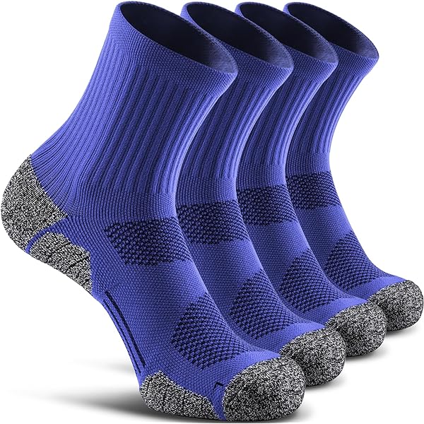 Buy SITOISBE Elite Cushioned Compression Mid-crew Socks 4-Pack For