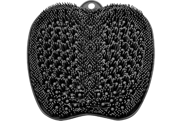 BESKAR Larger Shower Foot Scrubber Mat with Non-Slip Suction Cups- Cleans, Smooths, Exfoliates & Massages Your Feet Without B