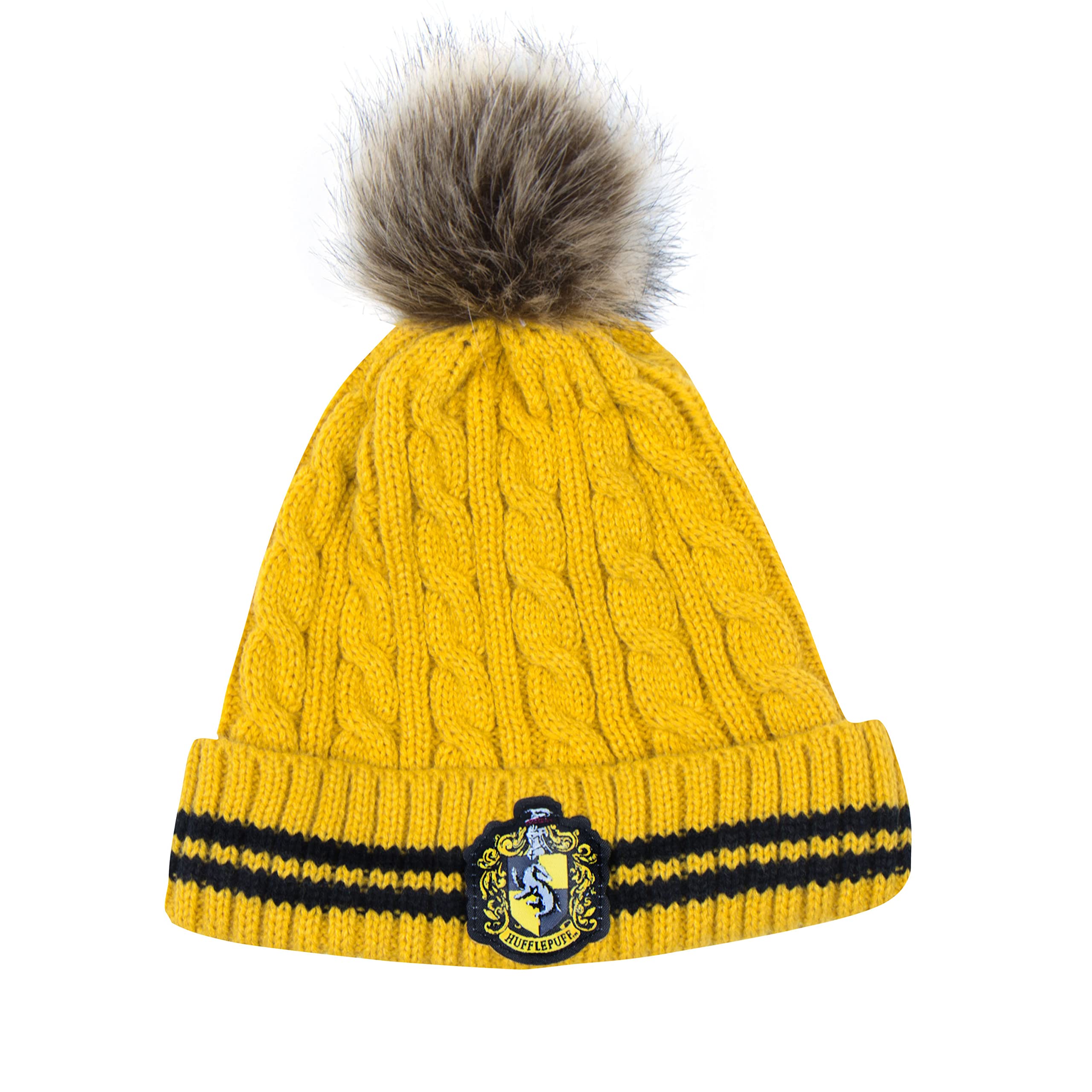 Cinereplicas - Harry Potter - Pom Pom Beanie - Officially licensed - Hufflepuff - Yellow & black
