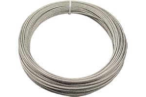 DYWISHKEY Stainless Steel Aircraft Cable 1/8 Inch, 7x7, 164ft