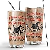 MEDROC Funny Veterinary Technician Gifts - Vet Med Tumbler Stainless Steel 20oz Straw Lid, Vet Tech Appreciation Week Gift for Women Student Assistant Veterinarian Coffee Cups (VM04)