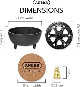 Anbar Lotus Flower Incense Burner, Cast Iron for Sticks, Cones, Wax Melts view 3