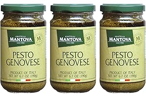 VALUBNDL: Premium Pesto alla Genovese Basil Sauce (Bulk 3-Pack) – 570g Total (190g Jars) – Authentic Rich Italian Pasta & San