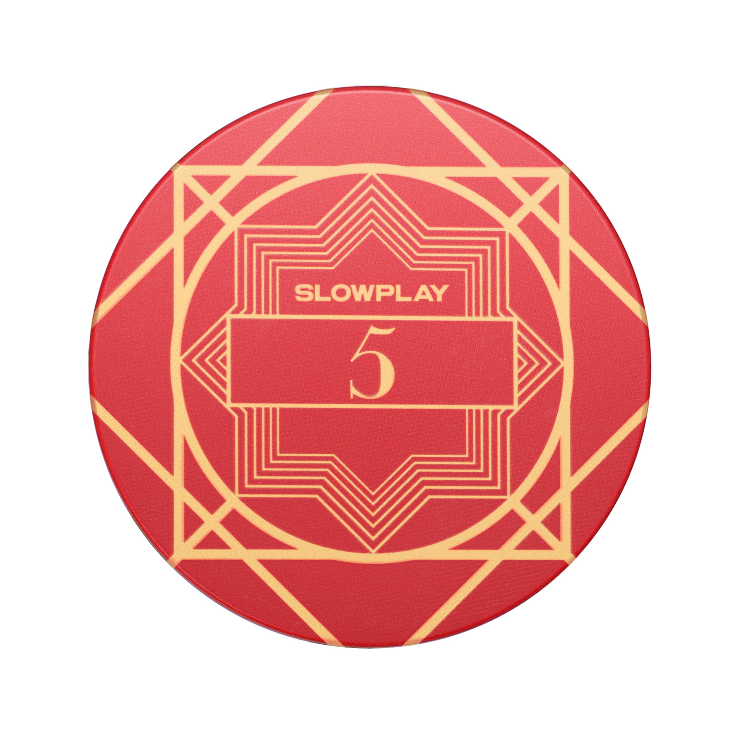 SLOWPLAY Nash Ceramic Poker Chips in Bulk, Casino Grade Ceramic 10-Gram Poker Chip for Texas Hold'em, 39mm Professional Chips Pack of 50 with Denomination of 5