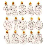 Set of 15 Birthday Candle Earrings - 15 Single Stud Earrings with Numbers 0-9 & Extra 1-5, Pink Outline, Sprinkles, Glitter Flame