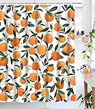 Lifeel Orange Shower Curtain, Allover Fruits Round