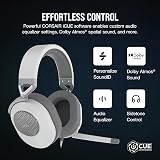 Corsair HS65 SURROUND wired gaming headset Dolby 7.1 SoundID iCUE white view 7