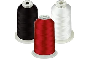 Simthread - 33 Selections - Various Assorted Color Packs of Polyester Embroidery Machine Thread Huge Spool 5500Y for All Purpose Sewing Embroidery Machines - Essential Color 1