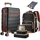 YAMTION Luggage Sets 6 Piece,Hardside 20In Suitcase with Spinner Wheels,TSA Lock,Carry On Suitcase Travel Essentials for Personal Items