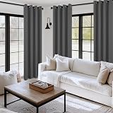 MRTREES Dark Grey Blackout Curtains 2 Panels 46x54 Inch 54 Inch Drop view 7