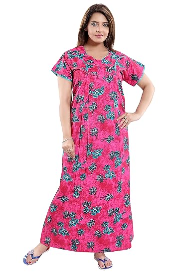 Women's Maxi Length Cotton Feeding/Nursing Nighty