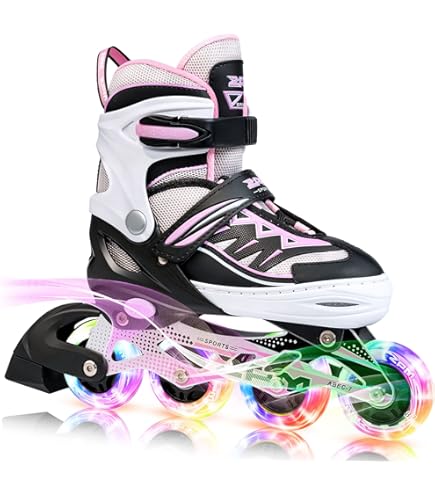 Patins à Roulettes Classiques Chicago Pour Femme, Rose, Taille 7, Avec Stops Pompons (occasion)