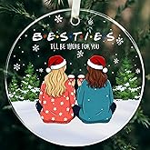 Best Friend Ornaments for Christmas Tree Decorations, Sister Bestie Friendship Gifts for Women, Friendship Ornaments for Women Friends Besties Sister BFF, Acrylic Christmas Ornament Gifts Ideas