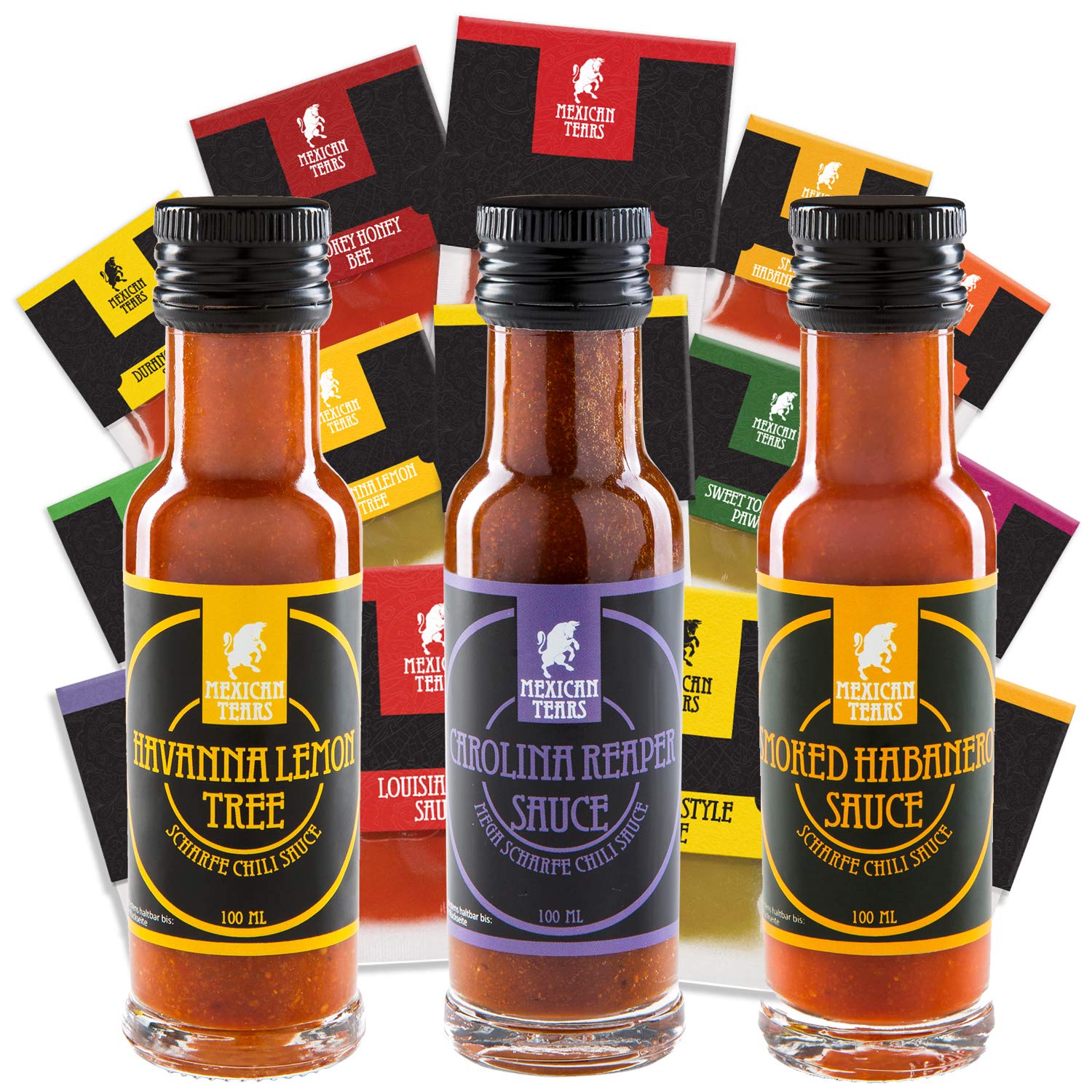 Mexican Tears Große und extrem scharfe Chili Saucen Kennenlern Box