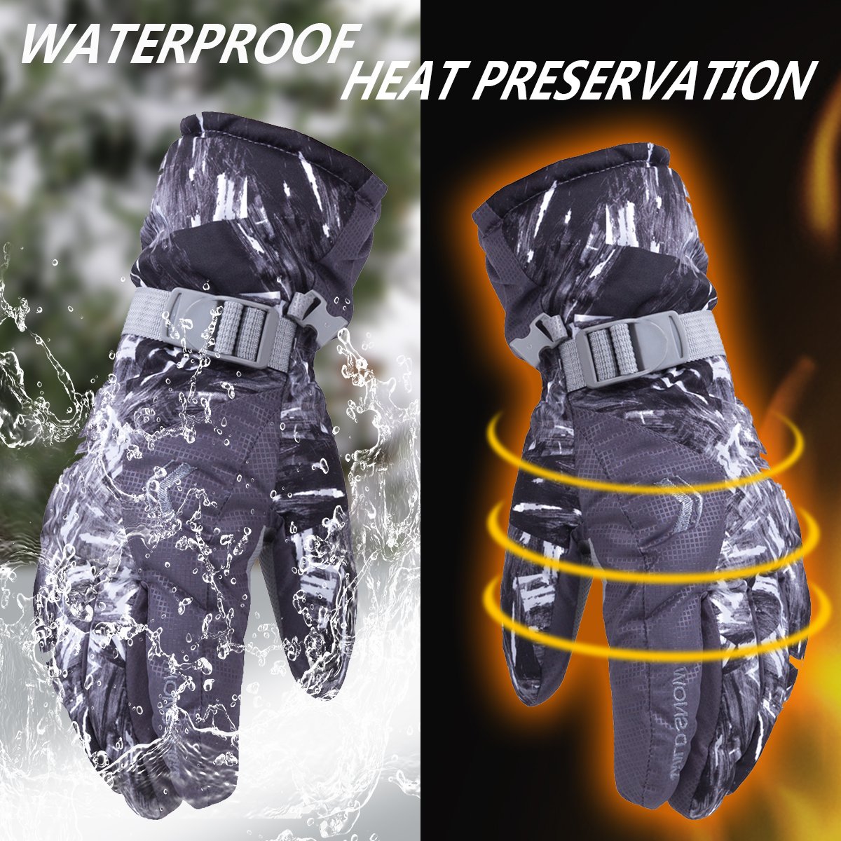 Review for WILD SNOW Men\'s Ski Gloves Winter Waterproof Windproof Glov... Stephanie Shanholtz