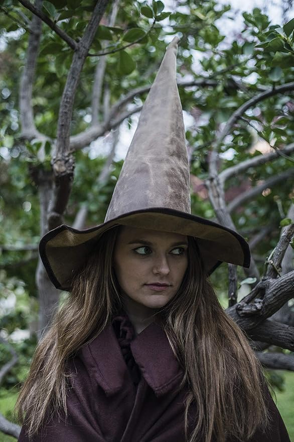 Eviltailors Salem Hut Mittelalterlicher Hexenhut Aus Leder Braun M Amazon De Spielzeug