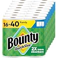 Bounty Paper Towels Quick Size, White, 16 Family Rolls = 40 Regular Rolls