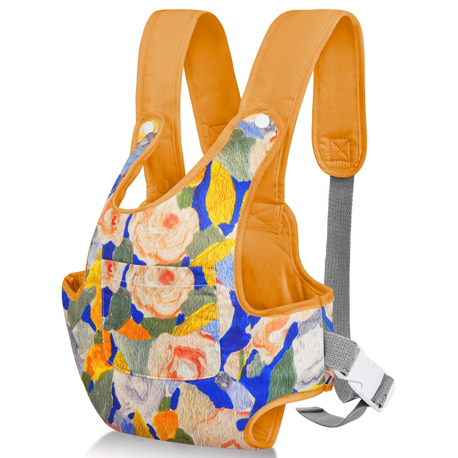 Aolso Baby Doll Carrier - Soft Cotton Front and Back Carrying With Adjustable Straps for 14" to 18" Dolls - Accessories for Kids (Orange)