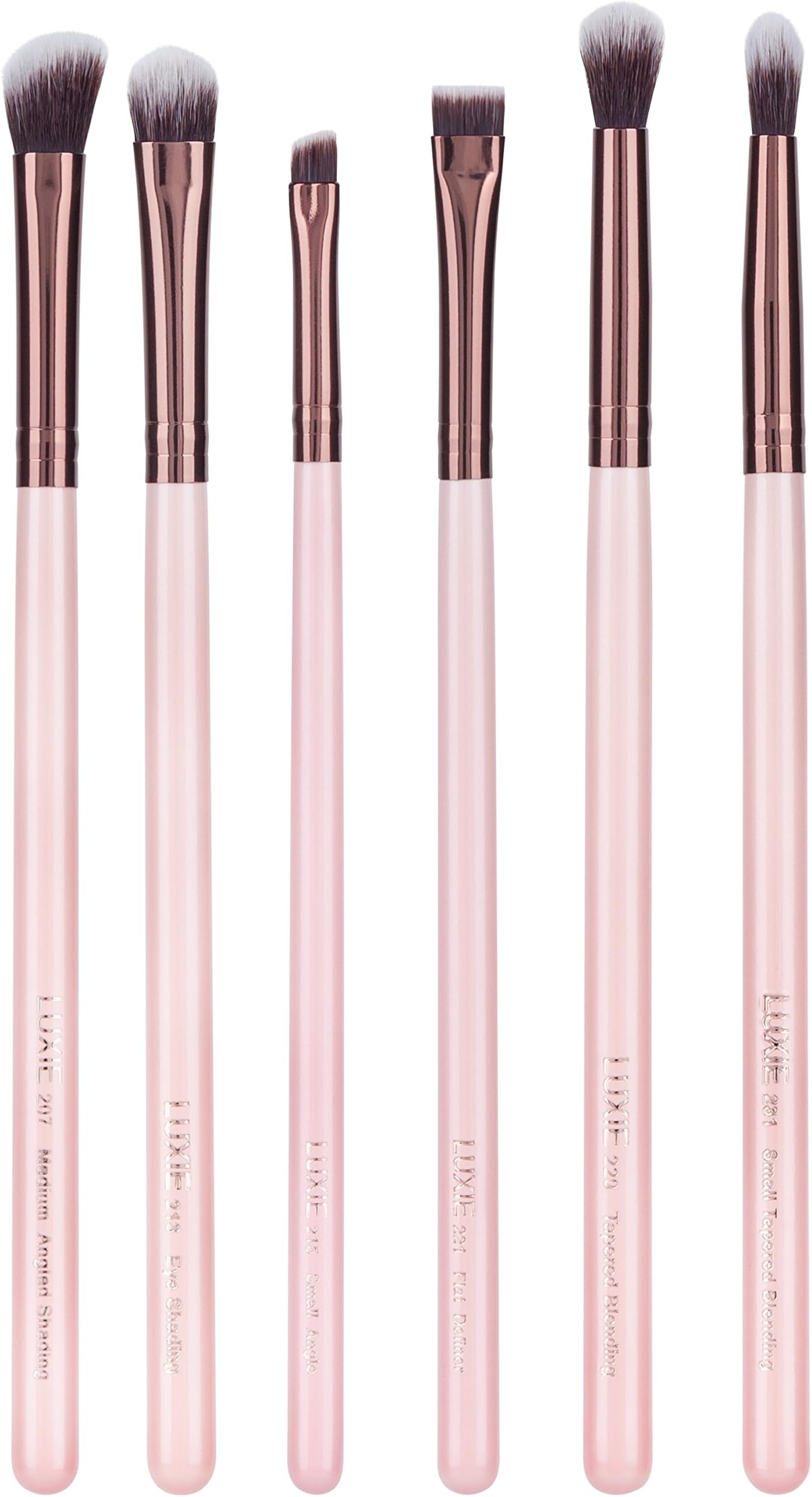 LUXIE Basic Eye Brush Set, Rose Gold