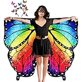 D.Q.Z Double Sided Women Butterfly Wings Costumes for Adults Fairy Festival Dress Up with Headband Halloween Dress Up Party