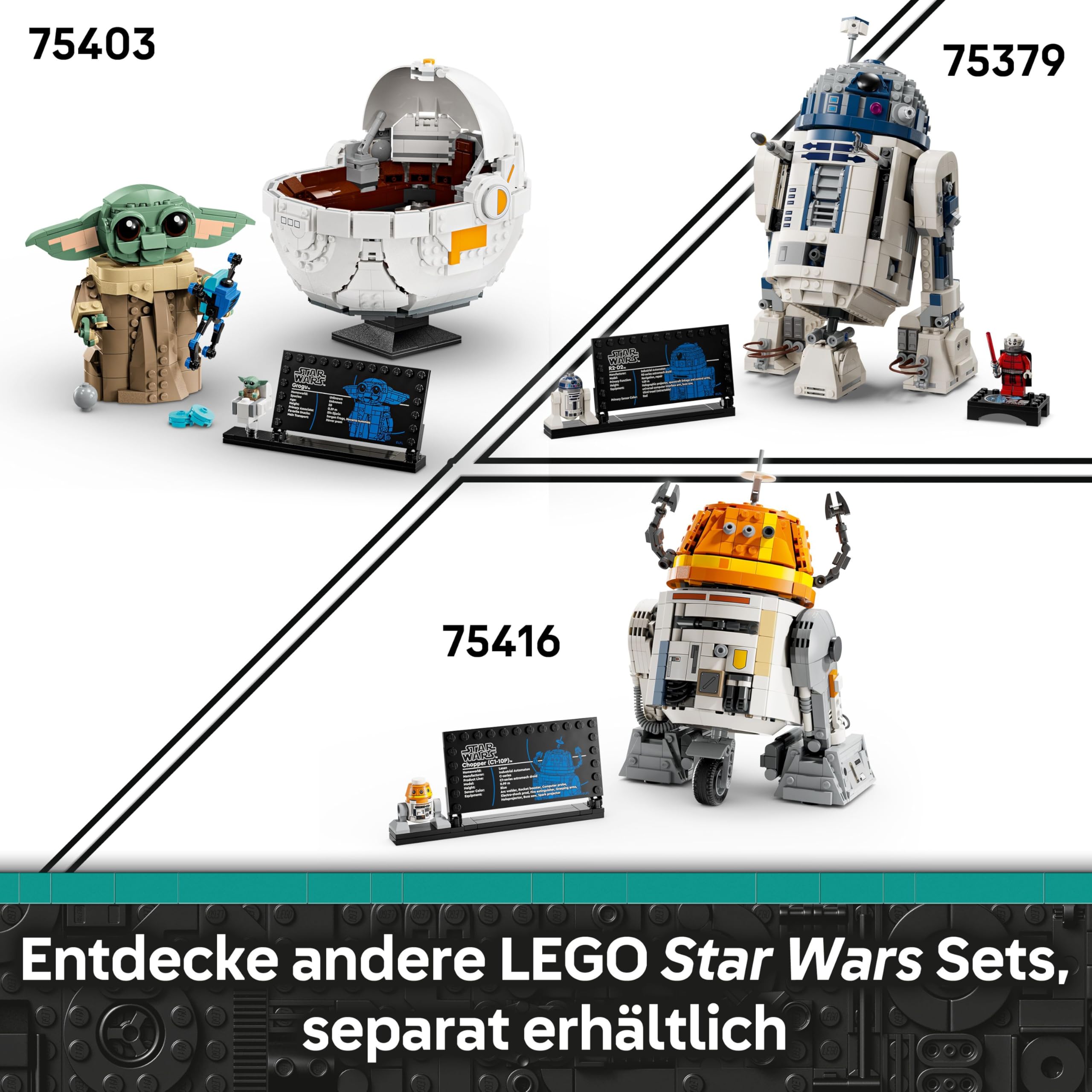 LEGO Star Wars 75416 Ahsoka Astromech-Droide Chopper (C1-10P) Figur - Spielzeug mit beweglichem Kopf, abnehmbaren Armen und Mittelrad - Geschenk für Ahsoka-Fans, Jungen und Mädchen ab 10 Jahren 7