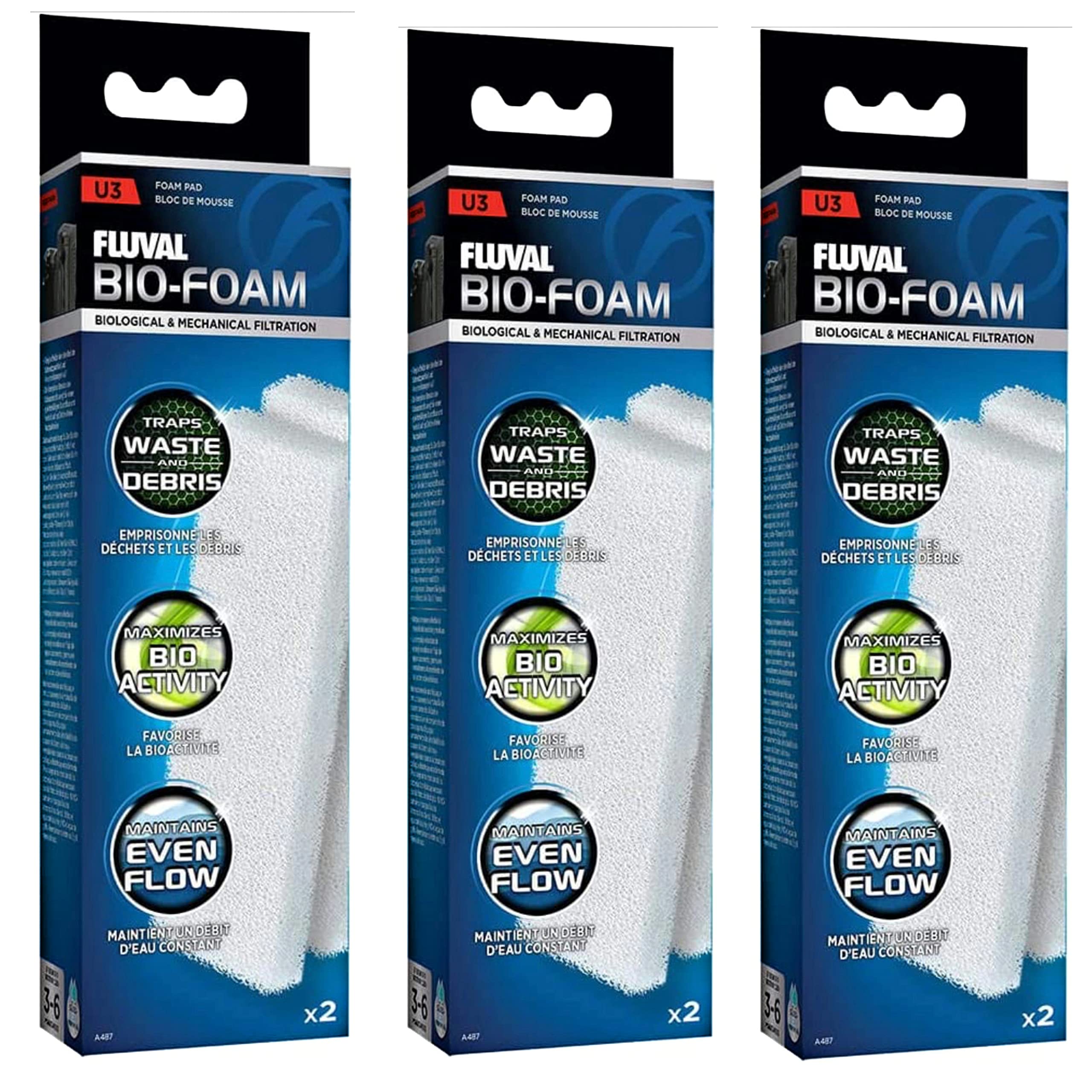 Fluval U3 Filter Foam Pads, 3 x 2 pack