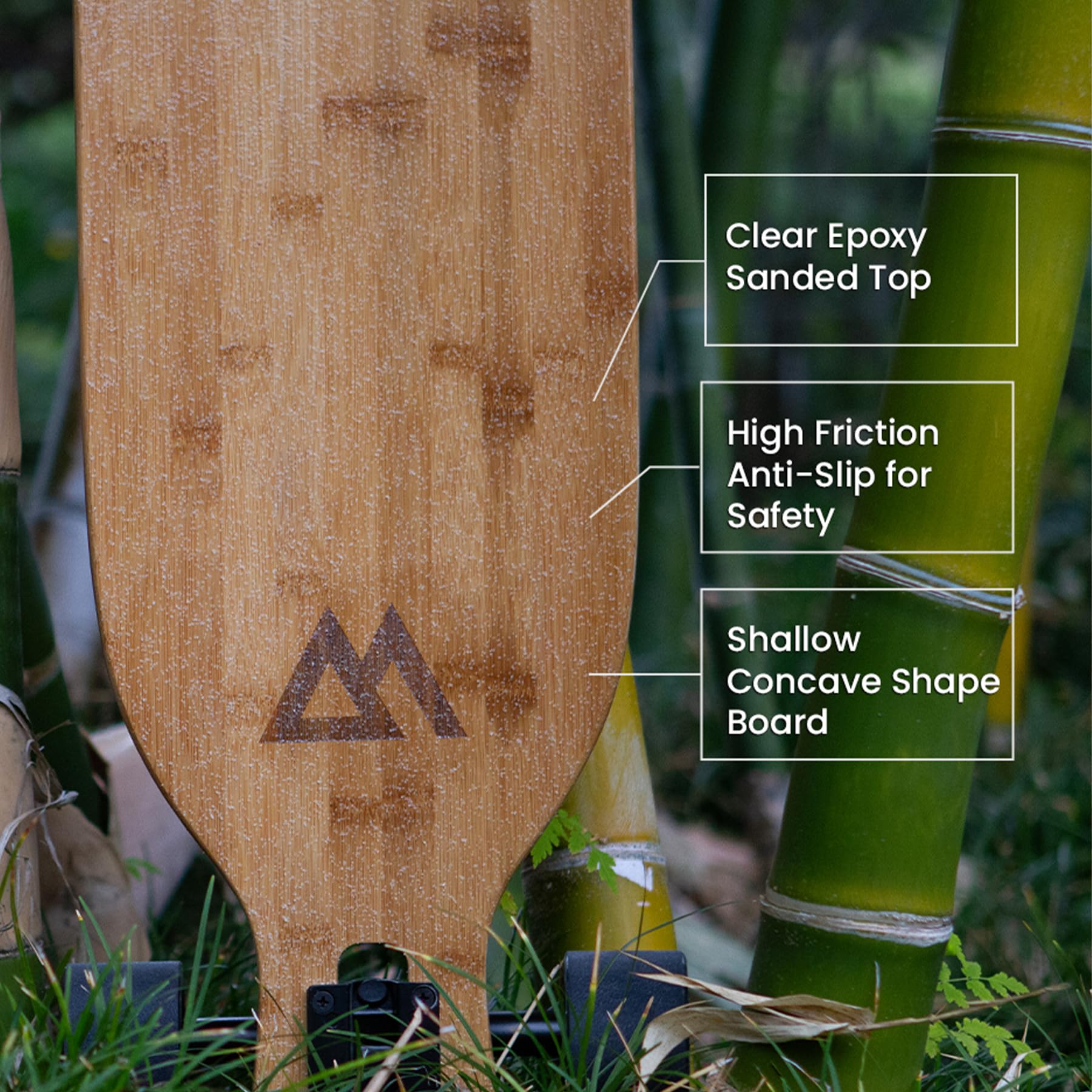 Magneto Longboards Bamboo Longboards for Cruising, Carving, Free-Style, Downhill and Dancing (Bamboo Drop & Fiberglass Through Longboard)