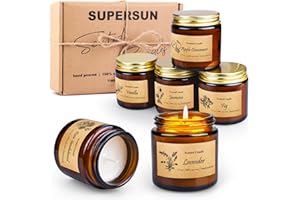 SUPERSUN 6 Pack Candles for Home Scented, Aromatherapy Jar Candles Gift Set for Women, Long Lasting Burn Soy Wax Candle, Scented Candle Gift Set for Birthday Easter Mother's Day