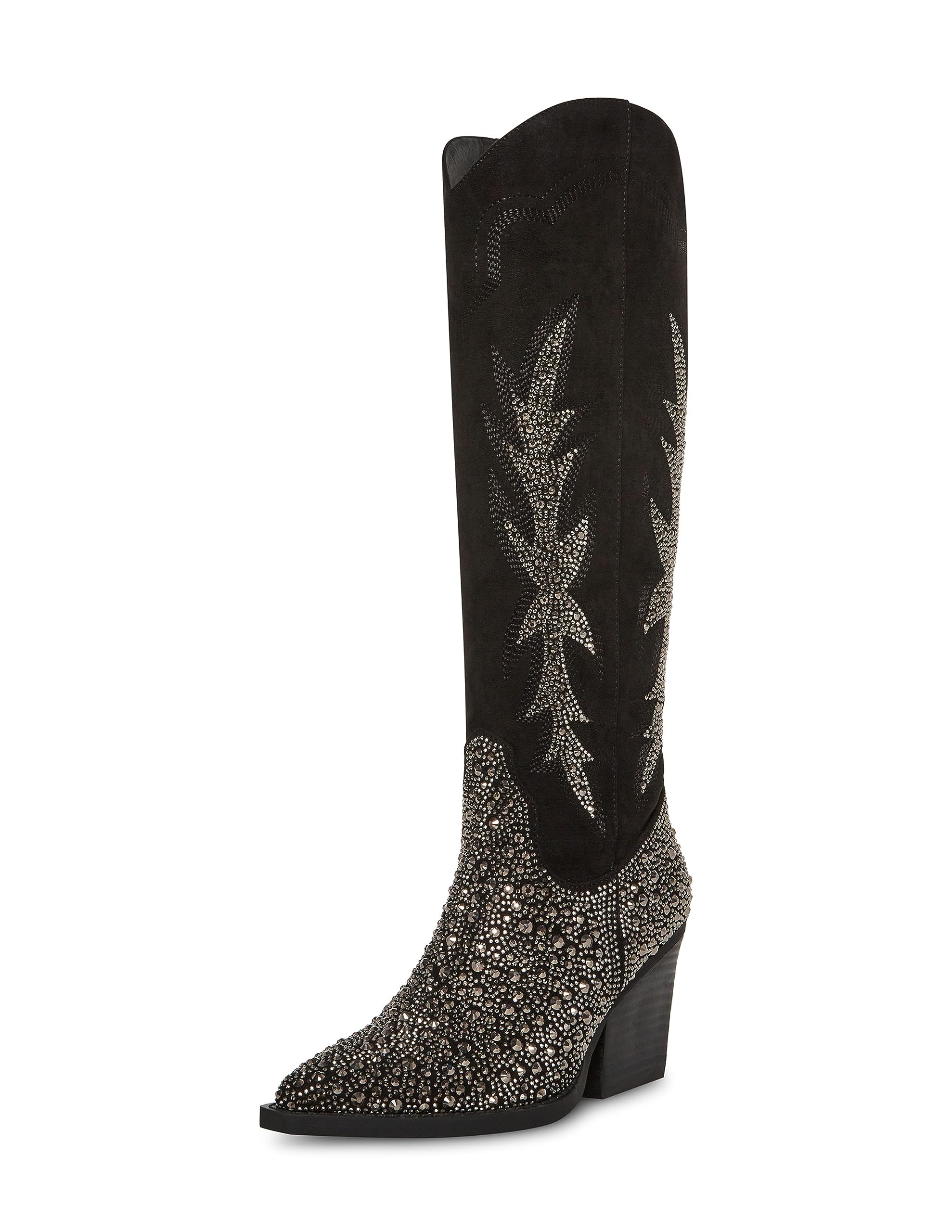 Madden Girl Women’s Apple Western Boot, Black Multi, 5.5