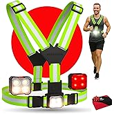 GREERRIDE Light Up Running Vest - Light up Vest for Night Walking with Removable LEDs, Reflective Safety Gear for Men and Women to Provide High Visibility, Gift for Runners and Bikers