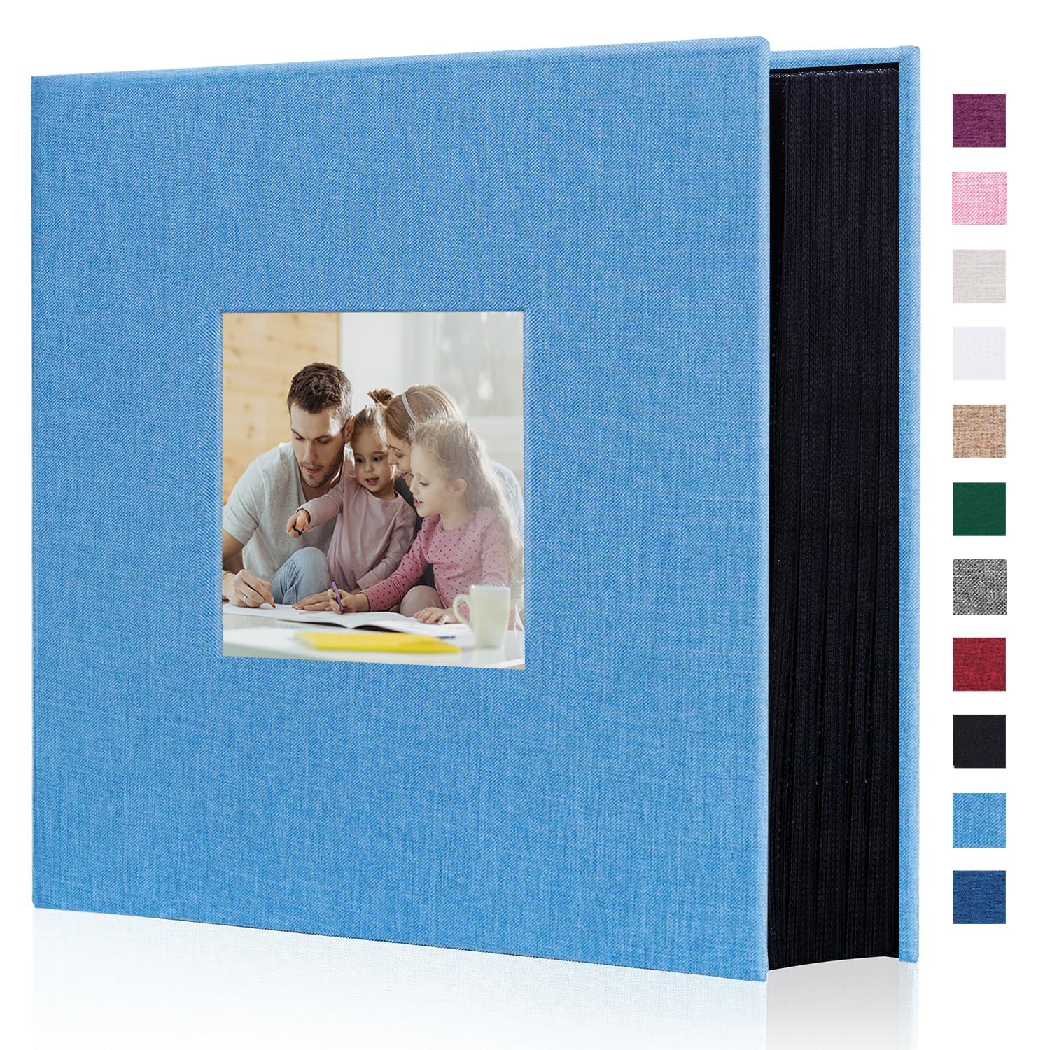Artmag Fabric Photo Album 4x6 600 Large Capacity for Family Wedding Anniversary Linen Album Holds 600 Horizontal and Vertical Photos (600 Pockets, Teal)