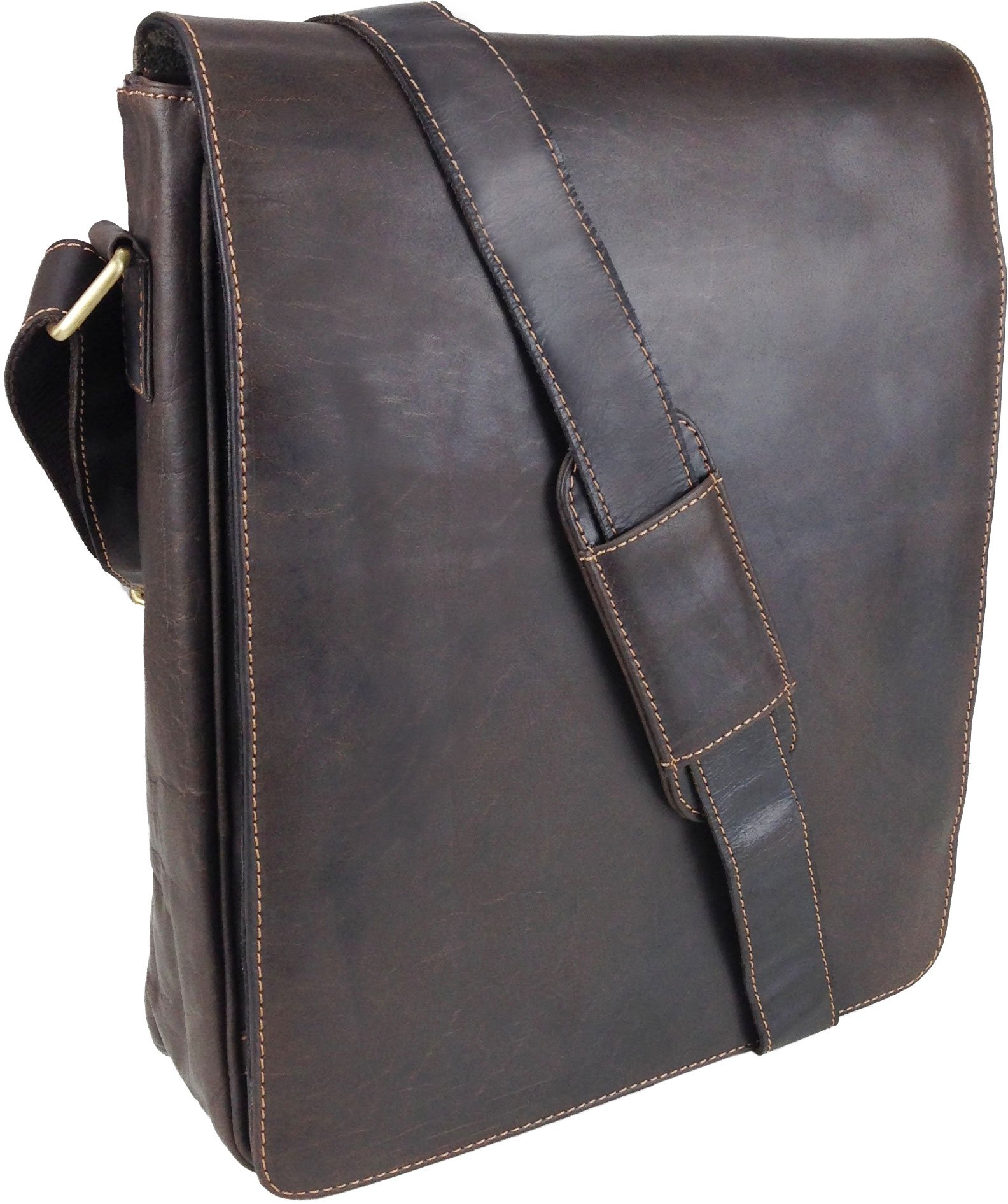 Unicorn Real Leather Brown 13.9" laptop Netbook Bag Messenger #6M