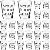 Kolewo4ever 24 Piece Funny Nurse Shot Glasses,1.75 oz Transparent Nursing Glass Nurse Christmas Gifts for Nursing School Student