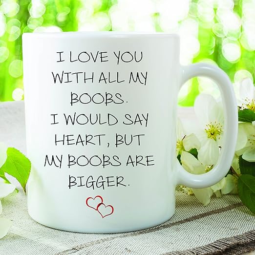 Téléchargement gratuit Images Humour Nouveaute Mug Love You Seins Cœur Petit Copain Cadeau dernière salutations