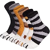 YSense 6 Pairs Women Fuzzy Fluffy Socks Cozy Slipper Socks Warm Soft Winter Plush Home Sleeping Socks Gifts