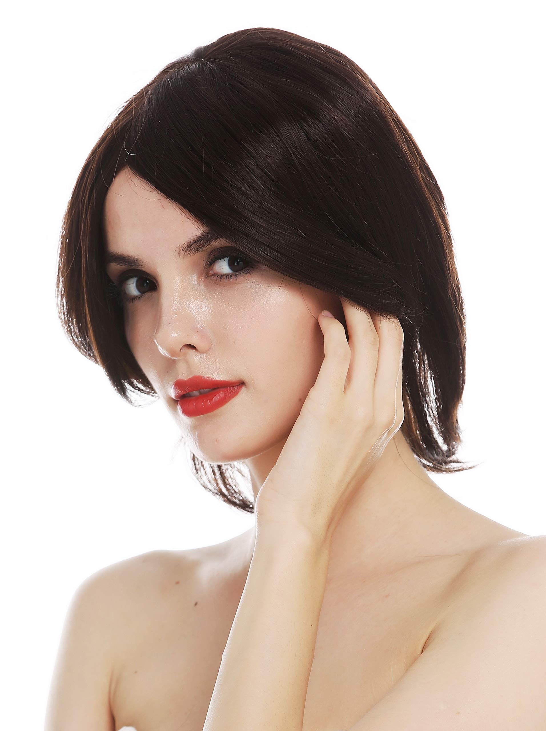WIG ME UP - CM-247-MT-6 wig women's wig short shab shabby long bob sleek layered parted brown