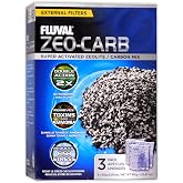 Fluval Zeo-Carb, Chemical Filter Media Aquariums, White, 3 Count, 150-gram | Nylon Bags, A1490, All Breed Sizes