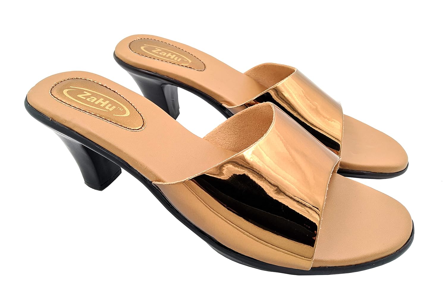 Buy Zahu Fancy Mirror Finishing Medium Heels Sandals For Women And Girls Ladies Casual Fashion Trending Stylish Latest Design Heel Women S Footwear Lady 2 Inch Heel Wali Sandals At Amazon In