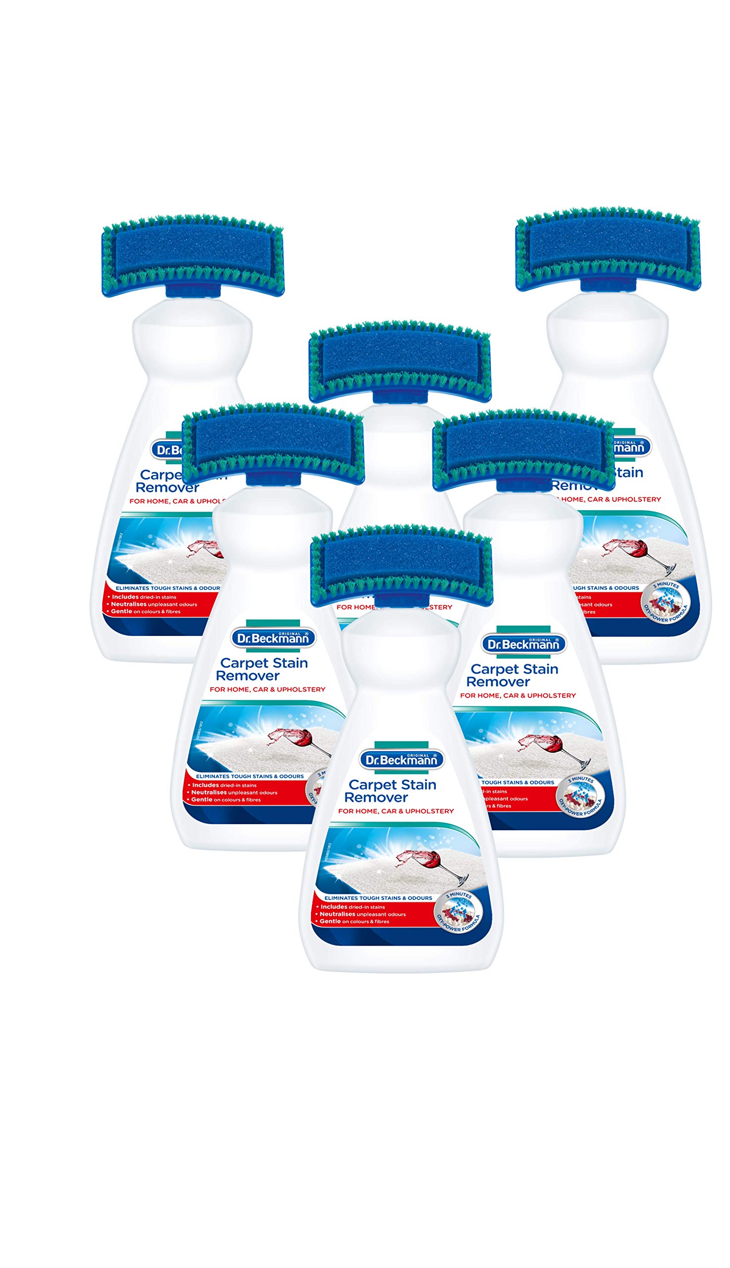 Dr. Beckmann Carpet Stain Remover | Removes even stubborn stains and odours | includes applicator brush (6x 650 ml)