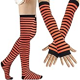 Joyingtwo Over Knee Rainbow Thigh High Socks Cosplay Accessories for Women Fashion Wild Long Striped Leg warmers