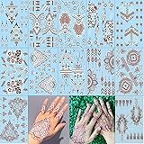 Xmasir 12 Sheets Two-Colors Henna Tattoo