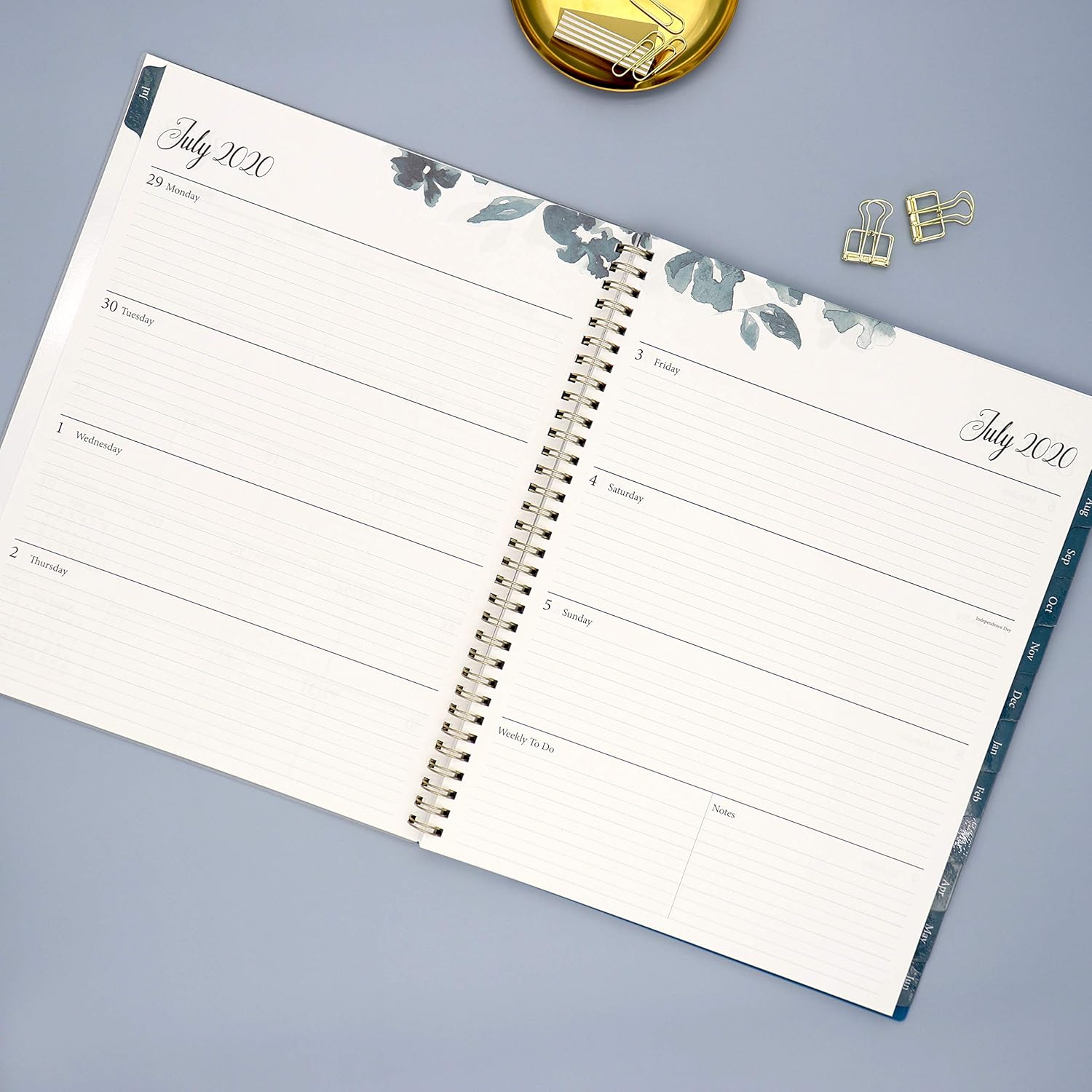 Blue Sky 2020-2021 Academic Year Weekly & Monthly Planner, Frosted Flexible Cover, Twin-Wire Binding, 8.5" x 11", Bakah Blue : Office Products