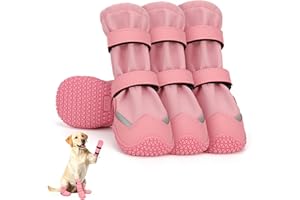 DEWVIE Dog Shoes for Small Large Dogs, Dog Boots for Long Legged Dogs, Waterproof Dog Shoes for Rainy Walking, Winter Outdoor