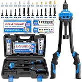 Rizom Rivet Nut Tool Kit, 16&rdquo; Rivnut Tool Kit with 13 Metric/SAE Mandrels | Nutsert Tool Kit with168PCS Rivnuts Assortment, Manual Rivet Nut Kit with Carrying Case for Automotive, Construction &amp; DIY