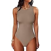 ANRABESS Bodysuits for Women Summer Ribbed Knit Sleeveless Tank Tops Sexy Slim Fitted Bodysuit Top 2026 Trendy Outfits