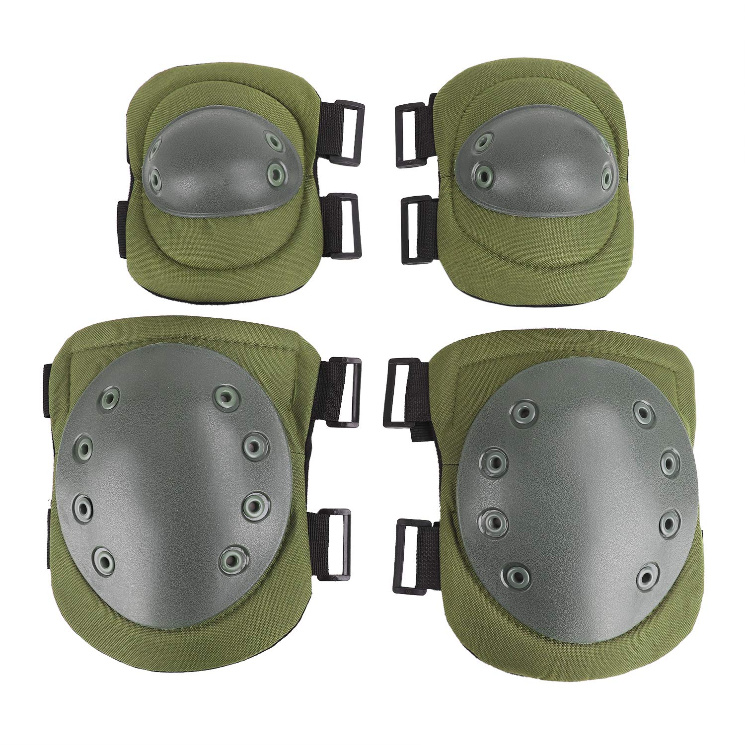 Men Women Adjustable Cycling Knee Braces Elbow Pads Collision Avoidance Knee Elbow Support Guards 4PCS Protector Gear for Skate Roller Blading Inline Skating Skateboard Biking Scooter Riding Sports